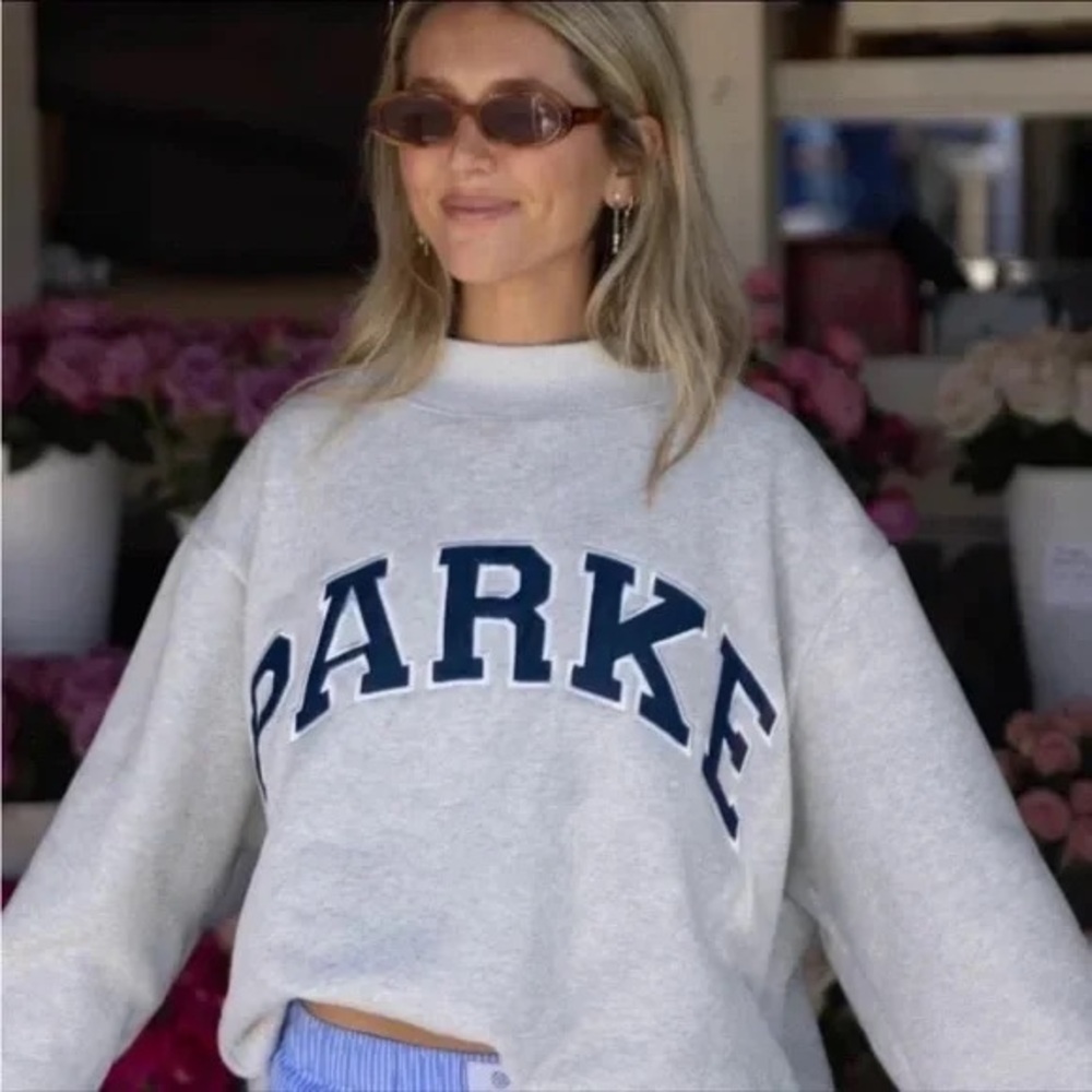 Parke Denim and Grey Herritage Sweatshirt with denim Letters